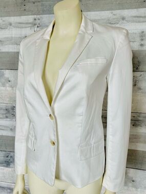 Banana Republic White Slim-Fit Notch Lapel Blazer